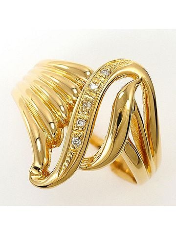 Unbranded 18K (18-karat) Yellow Gold Ring with 0.03ct Diamond, Total Weight 5.1g, Jewelry (view 1)