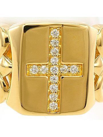 Unbranded 18K (18-karat) Yellow Gold Ring, 2 Diamonds, 0.10ct, Total Weight 7.5g, Jewelry (view 2)