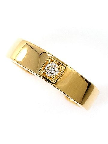 Unbranded 18K (18-karat) Yellow Gold Ring with 0.09ct Diamond, Total Weight 3.6g, Jewelry (view 1)