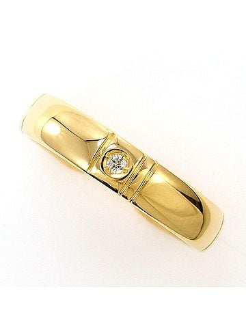 Unbranded 18K (18-karat) Yellow Gold Ring with Diamond (carat weight not stamped), Total Weight 5.5g, Jewelry (view 1)