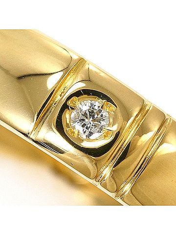 Unbranded 18K (18-karat) Yellow Gold Ring with Diamond (carat weight not stamped), Total Weight 5.5g, Jewelry (view 2)