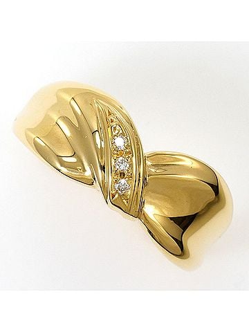 Unbranded 18K (18-karat) Yellow Gold Ring with 0.03ct Diamond, Total Weight 5.4g, Jewelry (view 1)