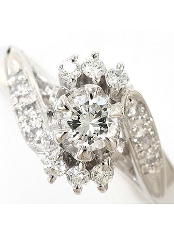 Unbranded PT900 Platinum Ring with 0.15ct and 0.19ct Diamonds, Total Weight 4.5g, Jewelry (view 2)