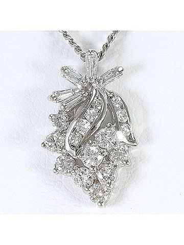 Unbranded PT900 Platinum / PT850 Necklace with Diamond (carat weight not stamped), Total Weight 6.9g, 46cm, Jewelry (view 1)