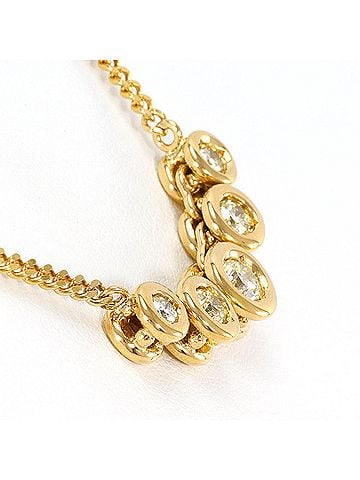 Unbranded 18K (18-karat) Yellow Gold Necklace with Diamond (no carat markings) and Card. Total weight 8.7g. 43cm. Jewelry. (view 2)