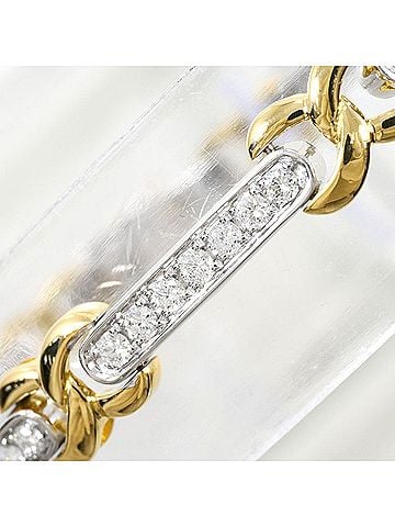 Unbranded 18K (18-karat) Yellow Gold Bracelet with Diamonds (carat weight not stamped), Total Weight 11.9g, 18cm, Jewelry (view 2)