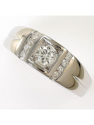 Unbranded PT900 Platinum Ring, 1 Diamond, 0.35ct (no carat marking), I1 clarity, Certificate of Authenticity, Total Weight 7.8g, Jewelry (view 1)