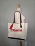 Coach 100% Leather White Black Red Leather Tote One size - photo 8