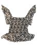 Japna 100% Rayon Zebra Print Black Ivory Short Sleeve Top Size M - photo 2