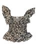Japna 100% Rayon Zebra Print Black Ivory Short Sleeve Top Size M - photo 1