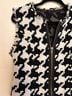 CAbi 51% Polyester 38% Acrylic 1% Wool 100% Polyester Houndstooth Black White Vest Size M - photo 4