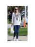 Rag & Bone 100% Cotton White Black Pullover Sweater Size S - photo 3