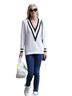 Rag & Bone 100% Cotton White Black Pullover Sweater Size S - photo 1