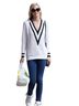 Rag & Bone 100% Cotton White Black Pullover Sweater Size S - photo 2