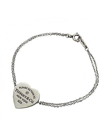 Tiffany & Co. Tiffany &amp; Co. Return to Heart Double Chain Bracelet, 1 Diamond, Sterling Silver 925, Ladies' OP011672 (view 1)