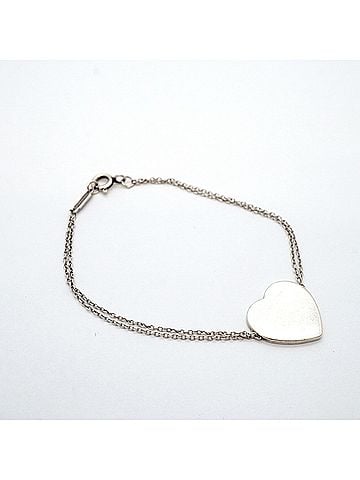 Tiffany & Co. Tiffany &amp; Co. Return to Heart Double Chain Bracelet, 1 Diamond, Sterling Silver 925, Ladies' OP011672 (view 2)