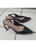 Novus 100% Leather Black Gold Heels Size 10 - photo 3