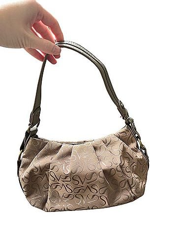 Vera Wang Signature Print Pleated Shoulder Bag Shoulder Bag (view 2)