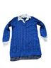 Francesca's Print Blue Casual Dress Size S - photo 1