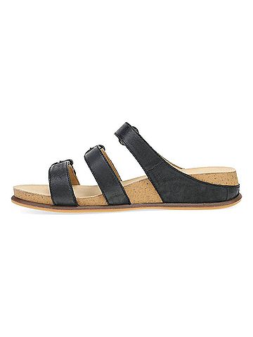 Dansko Women's Campbell Slip-On Wedge Sandal in Black (view 2)