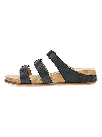 Dansko Women's Campbell Slip-On Wedge Sandal in Black (view 2)