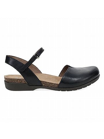 Dansko Women's Rowan Waxy Burnished Sandal in Black (view 2)