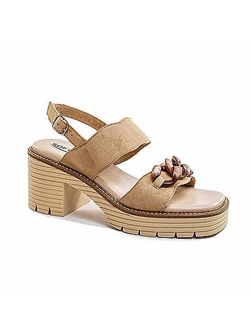 Softwaves Women's Birdie Open Toe Sandals in Sand Velour (view 1)