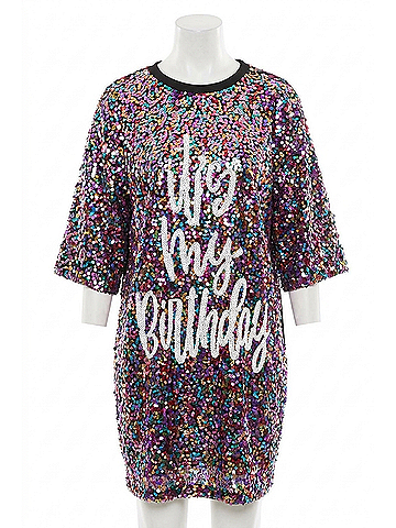 AndTheWhy Women's Sequin It's My Birthday Top in Multi (view 1)