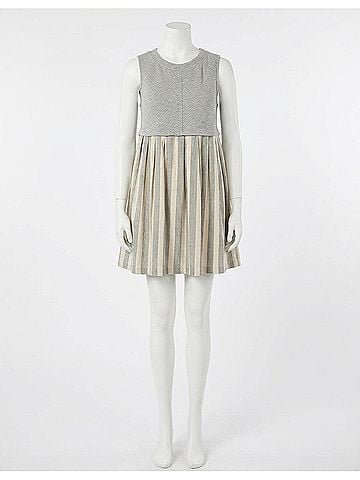 Umgee Mixed Sleeveless Mini Dress in Heather Grey (view 1)