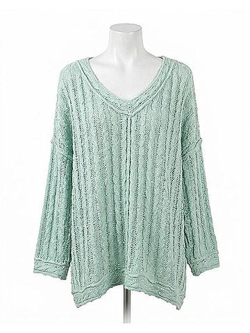 Pol Thin Sweater in Aqua (view 1)