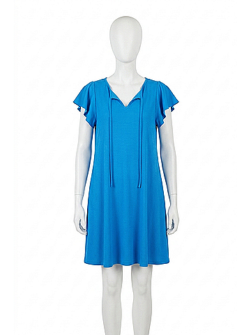 Honeyme Ruffle Sleeve Mini Dress in Blue (view 1)