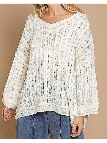 Pol Thin Sweater in Ivory (view 2)