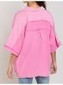 Pol Solid Pink Short Sleeve Shacket in Pink Size M - photo 3