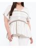 Blu Pepper Stripes Green Striped Button Down Top in Olive Size 3X - photo 2