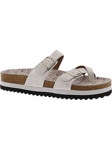 Corkys Women's Tan Line Sandals in White Metallic (view 1)