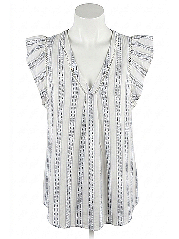 Blu Pepper Women's Stripe Crop Top in Blue (view 1)