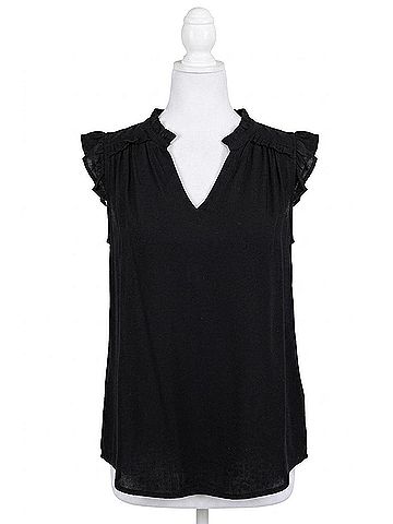 Kori America Ruffled Sleeves Top in Black (view 1)