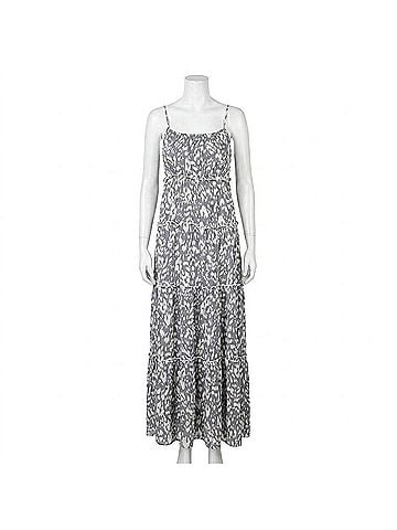 Kori America Patterned Maxi Dress in Silver Blue (view 1)