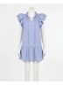 Entro Solid Blue Front Tie Ruffle Dress Size M - photo 1