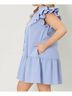 Entro Solid Blue Front Tie Ruffle Dress Size M - photo 3