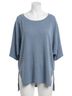 Heyson Solid Blue Oversized Front Slit Batwing Top in Blue Size 3X - photo 1