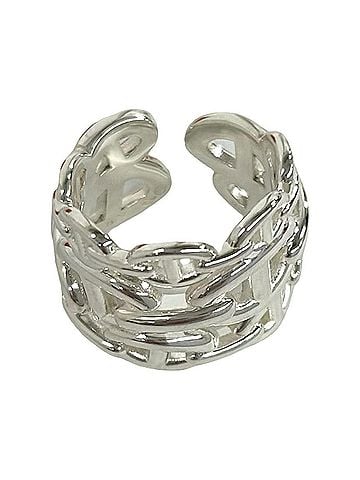 Hermès HERMES Chaine d'Ancre Enchainée GM Ring, Sterling Silver 925, Men's Silver, Item No. 39105 (view 1)