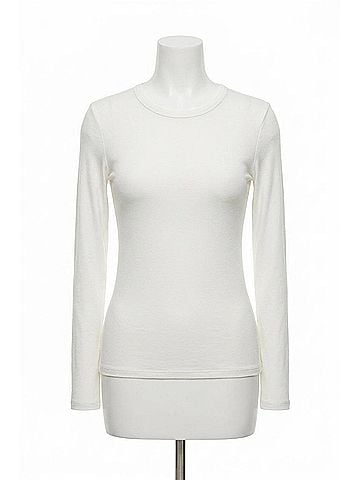 Enza Costa Silk Rib Essential Crew in Chalk (view 1)