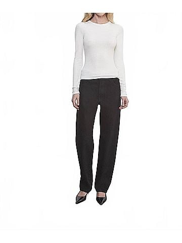 Enza Costa Silk Rib Essential Crew in Chalk (view 2)