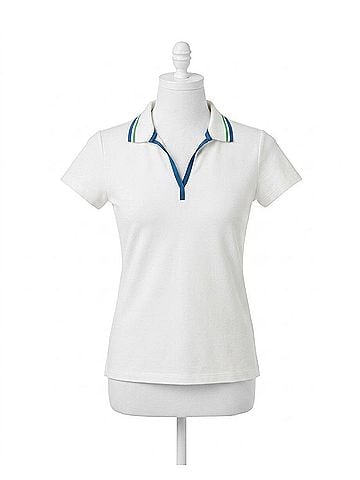 Lilly Pulitzer Luxletic Frida Polo Top in Resort White (view 1)