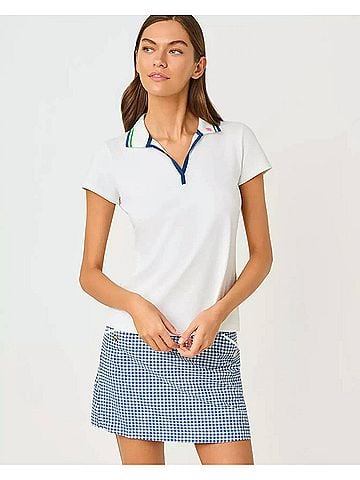 Lilly Pulitzer Luxletic Frida Polo Top in Resort White (view 2)