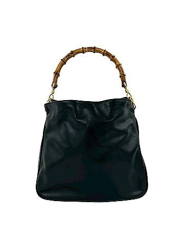 Gucci GUCCI Vintage Bamboo Leather Handbag, Semi-One-Shoulder Bag, Black, 91879 (view 1)