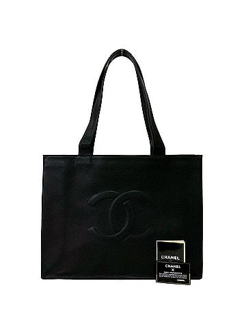 Chanel CHANEL Vintage Coco Mark Caviar Skin Tote Bag, Black 37230 (view 1)