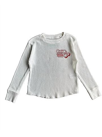 Rowdy Sprout Kid's Beach Boys Holiday Thermal Top in White (view 2)