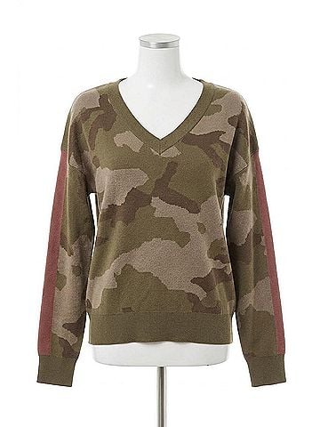 Mystree Women's Long Sleeves Cotton Sweater in Camo (view 1)